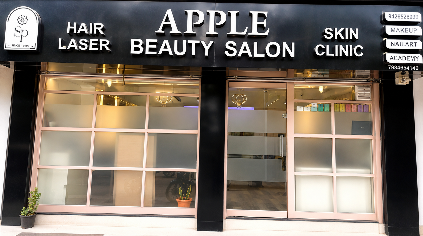 Outside view of Apple Beauty Salon